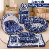 Fareto Complete Bedding Set essentials Combo For Baby (0-6 Months)(Blue star)(F418)
