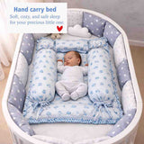 Fareto Baby bedding Essentials 1 Nest | 1 Mattress with net | 1 Carry bed | 1 Bolster set | 1 Carry bag | 1 Portable bed | 1 Feeding pillow | 1 Blanket (0-6M)(F502)