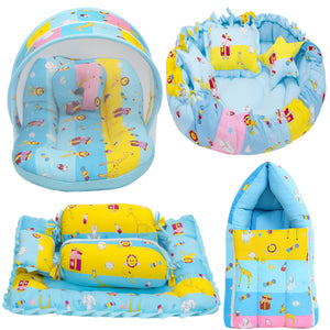 Fareto Complete Bedding Set essentials Combo For Baby (0-6 Months)(Giraffe Blue)