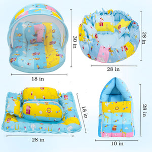 Fareto Complete Bedding Set essentials Combo For Baby (0-6 Months)(Giraffe Blue)
