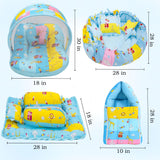 Fareto Complete Bedding Set essentials Combo For Baby (0-6 Months)(Giraffe Blue)