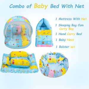 Fareto Complete Bedding Set essentials Combo For Baby (0-6 Months)(Giraffe Blue)