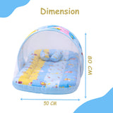 Fareto New Born Baby Premium Quality Mattress With Net, Giffi (0-1 Year)(L:80*B:50CM)(Size-Big)(F605)
