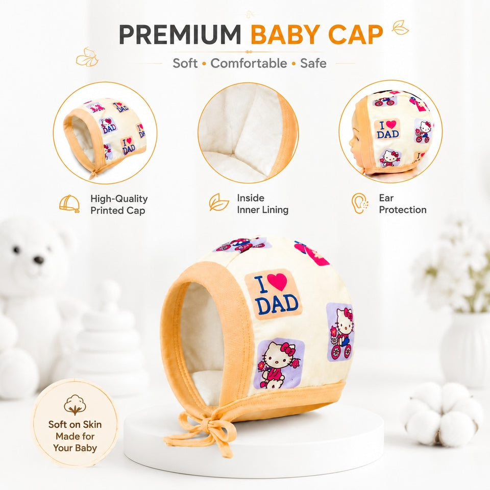 Fareto New Born Baby Boys and Girls Soft Double Layer Cap(Pack of 6)(F466)