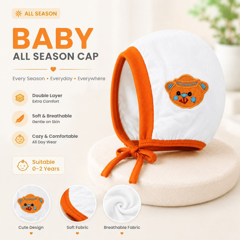 Fareto New Born Baby Boys and Girls Soft Pure Cotton Cap (Pack of 6)(0-1Years)(F497)
