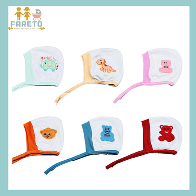 Fareto New Born Baby Boys and Girls Soft Pure Cotton Cap (Pack of 6)(0-1Years)