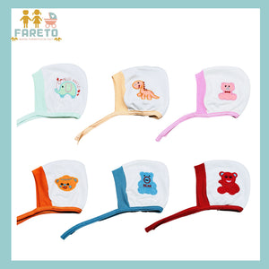 Fareto New Born Baby Boys and Girls Soft Pure Cotton Cap (Pack of 6)(0-1Years)