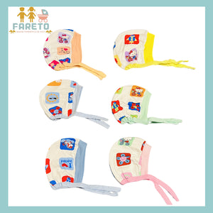 Fareto New Born Baby Boys and Girls Soft Double Layer Cap(Pack of 6)