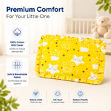 Fareto new born baby super soft cover mustard filling pillow for round head(0-1 YEAR)(F346)