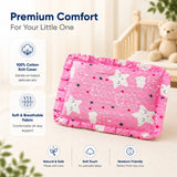 Fareto new born baby super soft cover mustard filling pillow for round head(0-1 YEAR)(F346)