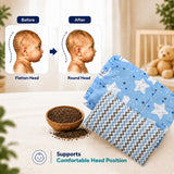 Fareto new born baby super soft cover mustard filling pillow for round head(0-1 YEAR)(F346)