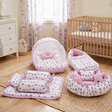 Fareto Complete Bedding Set essentials Combo For Baby (0-6 Months)(Cloud Line Lavender)(F259)