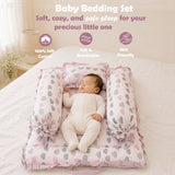 Fareto Complete Bedding Set essentials Combo For Baby (0-6 Months)(Cloud Line Lavender)(F259)