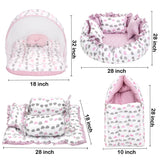 Fareto Complete Bedding Set essentials Combo For Baby (0-6 Months)(Cloud Line Lavender)(F259)