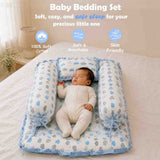 Fareto Complete Bedding Set essentials Combo For Baby (0-6 Months)(Cloud Line Blue)(F260)