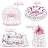 Fareto Complete Bedding Set essentials Combo For Baby (0-6 Months)(Cloud Line Pink)(F261)