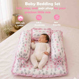Fareto Complete Bedding Set essentials Combo For Baby (0-6 Months)(Cloud Line Pink)(F261)