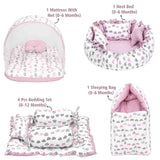 Fareto Complete Bedding Set essentials Combo For Baby (0-6 Months)(Cloud Line Lavender)(F259)