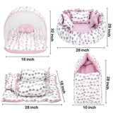 Fareto Complete Bedding Set essentials Combo For Baby (0-6 Months)(Cloud Line Lavender)(F259)