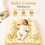 Fareto Premium Quality New Born Baby Full Bedding Set Combo (Cloud Moon Orange)  (0-6 Months)(F20)