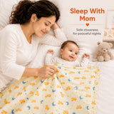 Fareto Premium Quality New Born Baby Full Bedding Set Combo (Cloud Moon Orange)  (0-6 Months)(F20)