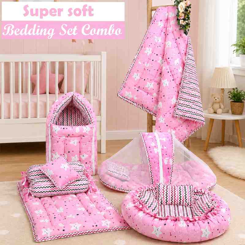 Fareto Complete Bedding Set essentials Combo For Baby (0-6 Months)(F101)
