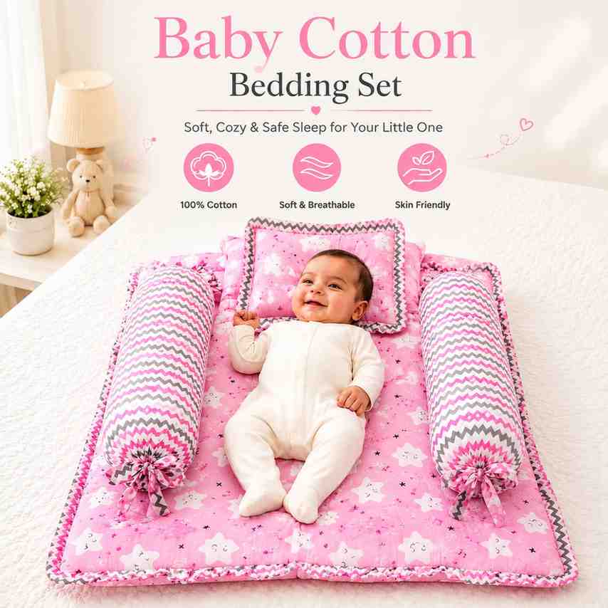 Fareto Complete Bedding Set essentials Combo For Baby (0-6 Months)(F101)