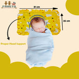 Fareto new born baby super soft cover mustard filling pillow for round head(0-1 YEAR)