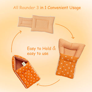 Fareto New Born Baby Full Bedding Set Combo (Crown Orange) (0-6 Months)