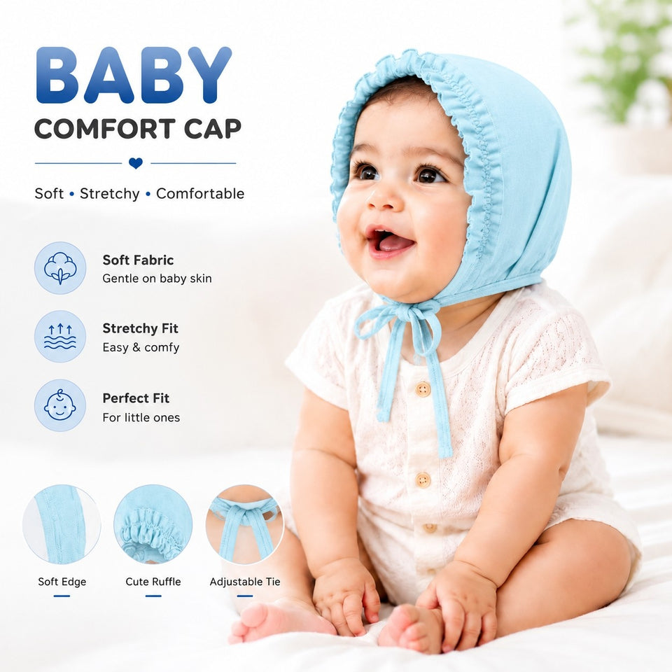 Fareto New Born Baby Boys and Girls Soft Pure Cotton Cap (Pack of 6)(F374)