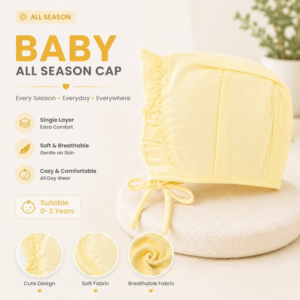 Fareto New Born Baby Boys and Girls Soft Pure Cotton Cap (Pack of 6)(F374)