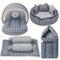 Fareto New Born Baby Full Bedding Set Combo (Crown Grey) (0-6 Months)