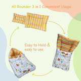 FARETO COMPLETE BEDDING SET ESSENTIALS COMBO FOR BABY (0-6 MONTHS)(GOOD NIGHT ORANGE)