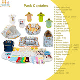 FARETO NEW BORN BABY PREMIUM QUALITY 101 SUMMER & MODERATE COMBO BABY ESSENTIALS ALL IN 1(0-6 MONTHS)(F552)