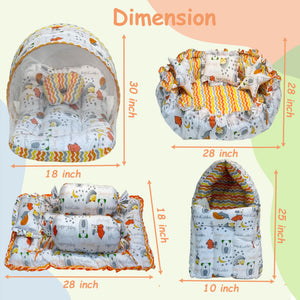 FARETO NEW BORN BABY PREMIUM QUALITY 101 SUMMER & MODERATE COMBO BABY ESSENTIALS ALL IN 1(0-6 MONTHS)(F552)