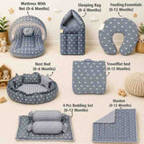 Fareto Baby bedding Essentials 1 Nest | 1 Mattress with net | 1 Carry bed | 1 Bolster set | 1 Carry bag | 1 Portable bed | 1 Feeding pillow | 1 Blanket (0-6M)(F284)
