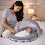 Fareto Baby bedding Essentials 1 Nest | 1 Mattress with net | 1 Carry bed | 1 Bolster set | 1 Carry bag | 1 Portable bed | 1 Feeding pillow | 1 Blanket (0-6M)(F284)