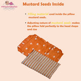 Fareto new born baby super soft cover mustard filling pillow for round head(0-1 YEAR)