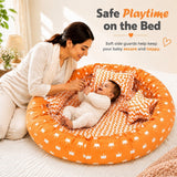 Fareto New Born Baby Full Bedding Set Combo (Crown Orange) (0-6 Months)(F341)