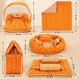 Fareto New Born Baby Full Bedding Set Combo (Crown Orange) (0-6 Months)(F341)