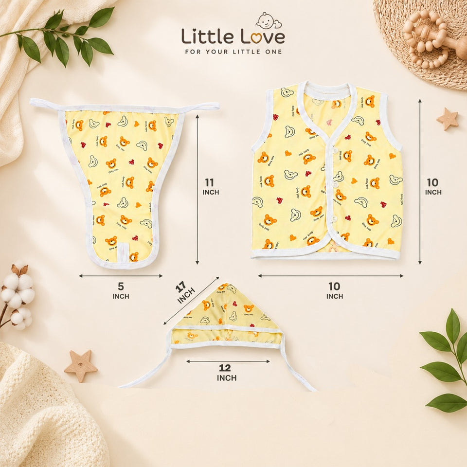 Fareto New Born Baby Premium Quality Clothing Set (0-2 Months)(Pack of 3)(F542)