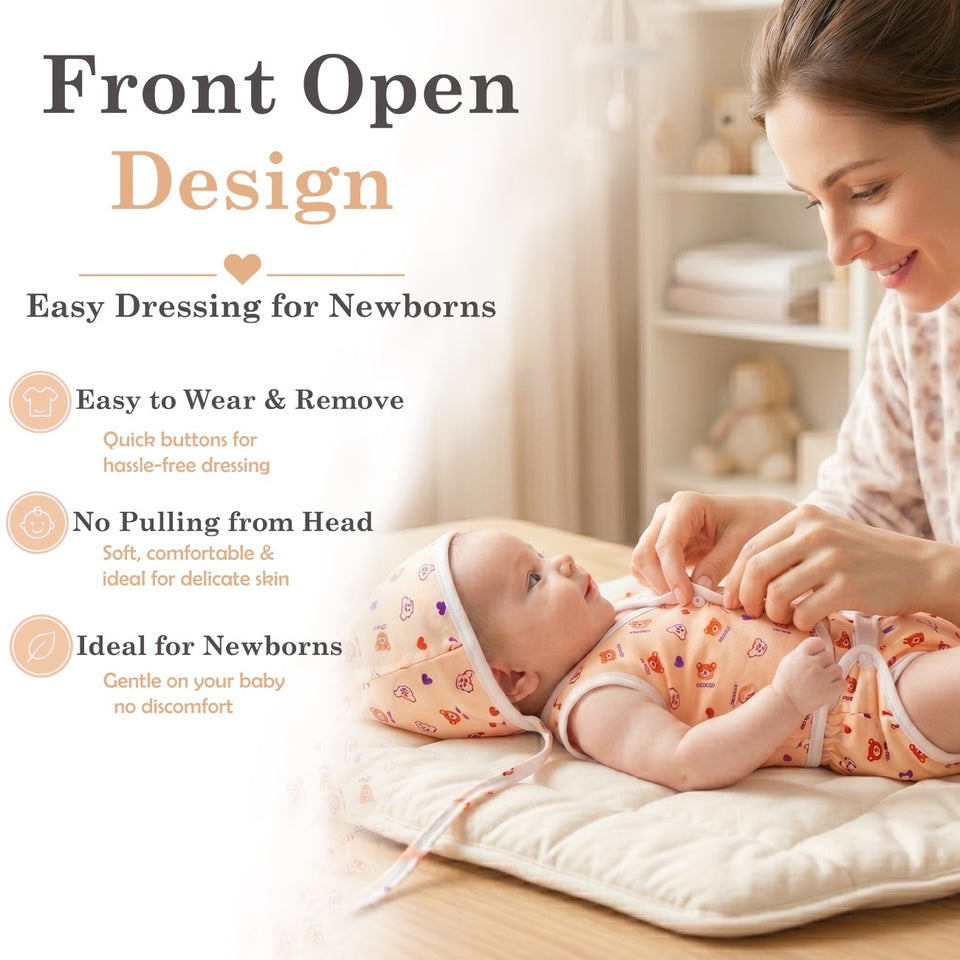 Fareto New Born Baby Premium Quality Clothing Set (0-2 Months)(Pack of 3)(F542)