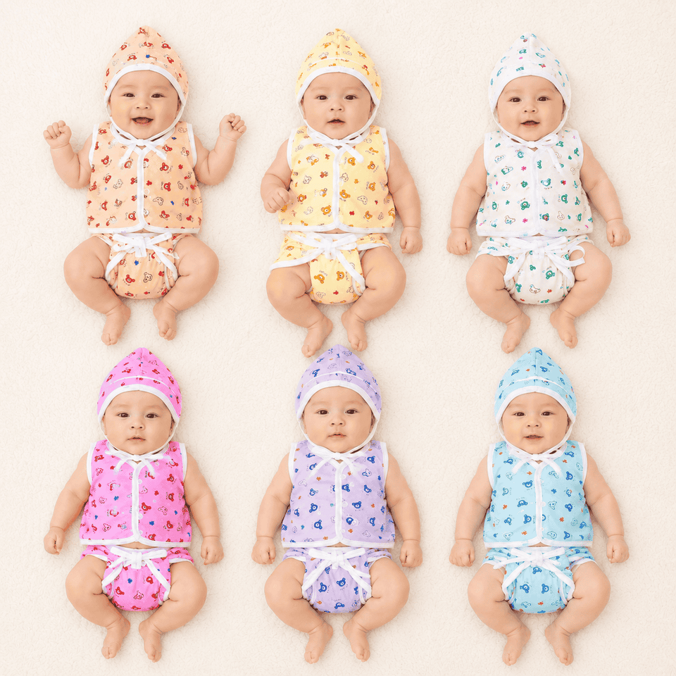 Fareto New Born Baby Premium Quality Clothing Set (0-2 Months)(Pack of 6)(F548)
