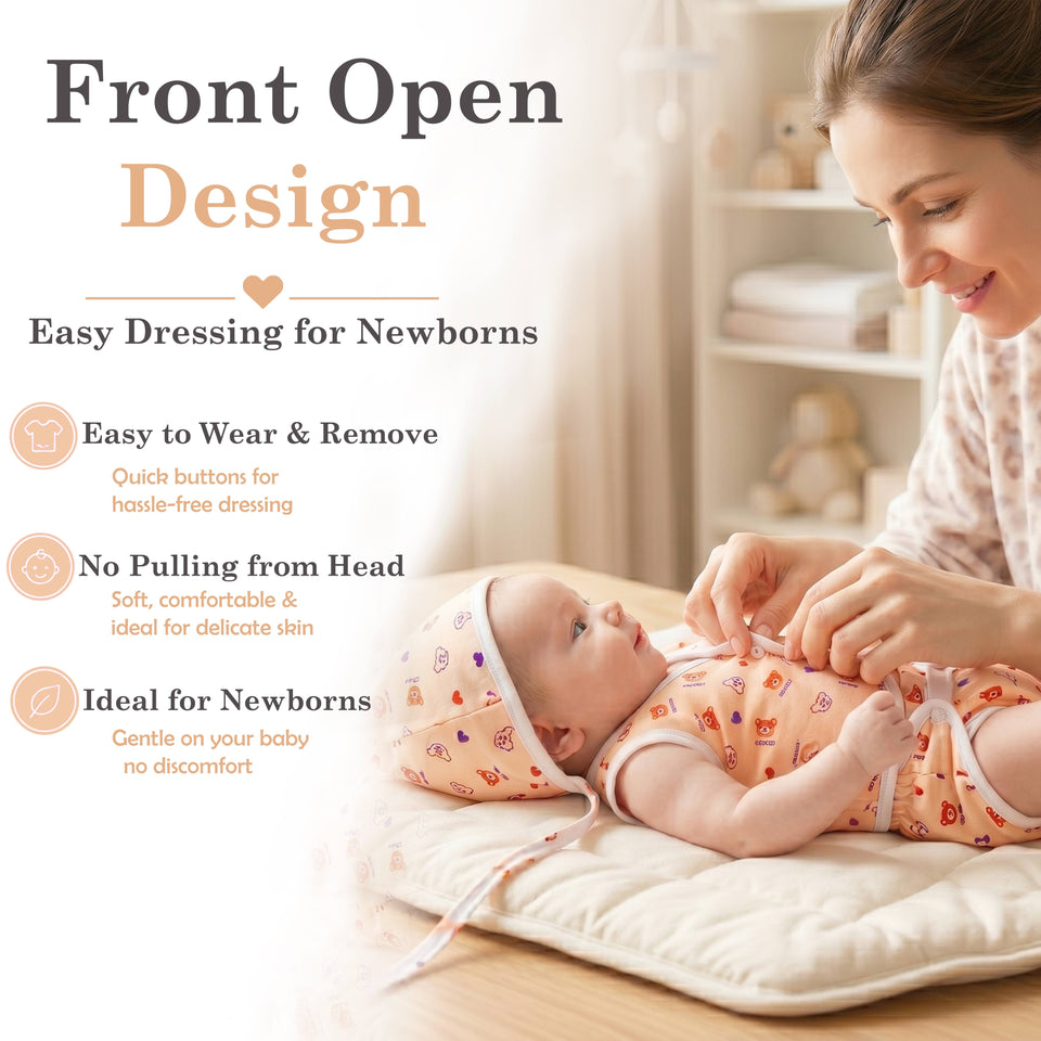 Fareto New Born Baby Premium Quality Clothing Set (0-2 Months)(Pack of 6)(F548)