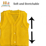 Fareto New Born Baby Winter Sleeveless Sweater | Inner wear Sweater (0-2M)(Pack of 3)(Note: Colours & Designs May Vary)