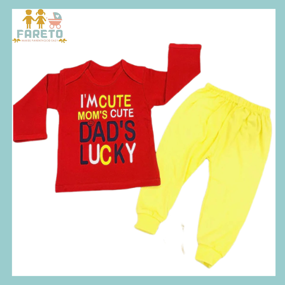 Fareto Baby's Cotton Blend, Cotton T-Shirt and Pants Set.