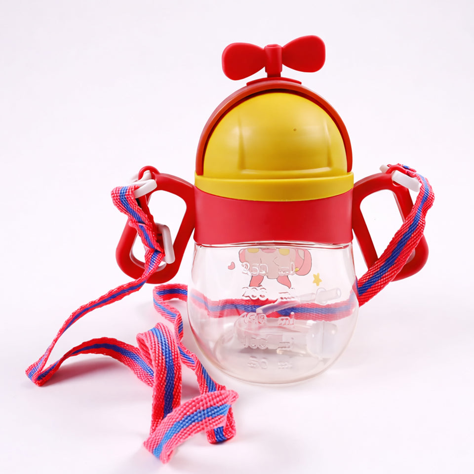 Fareto baby Little Spout Sipper for Infant/Toddler,370ml,Anti-Spill Sippy Cup with Soft Silicone Spout BPA Free,(pack of 1)(Colours And Designs May Vary)(F522)