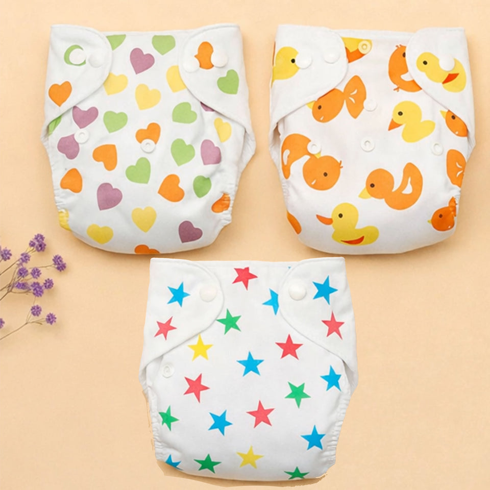 Fareto Baby Reusable Diaper Underwear (Pack of 3) – Soft & Comfortable Training Pants for Babies (0–3 Year) | Designs Will Be Sent as Per Stock Availability(F685)