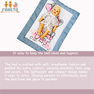 FARETO NEW BORN BABY HAND CARRY BED | GADI |  (0-8 MONTHS)(72*50CM)