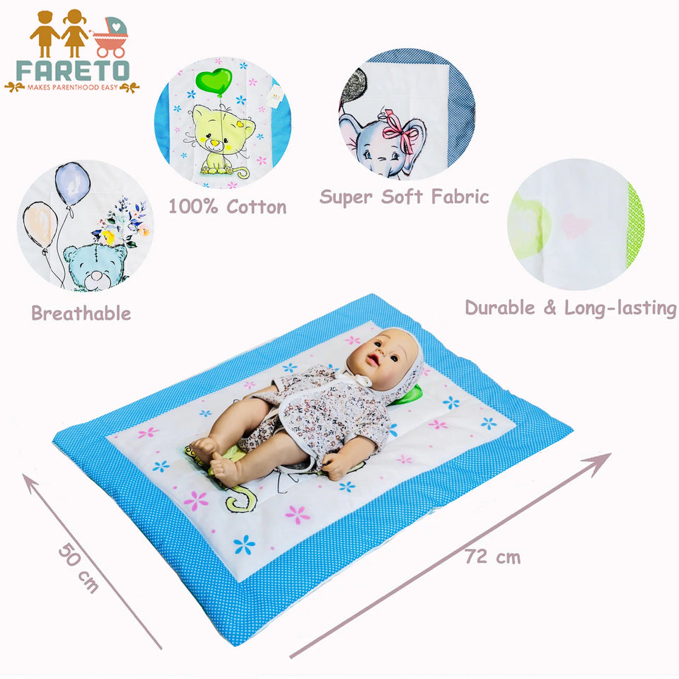 Fareto New Born Baby Premium Quality Mattress with Net & Sleeping Bag & Hand Carry bed(0- 6Months)(Giraffe)